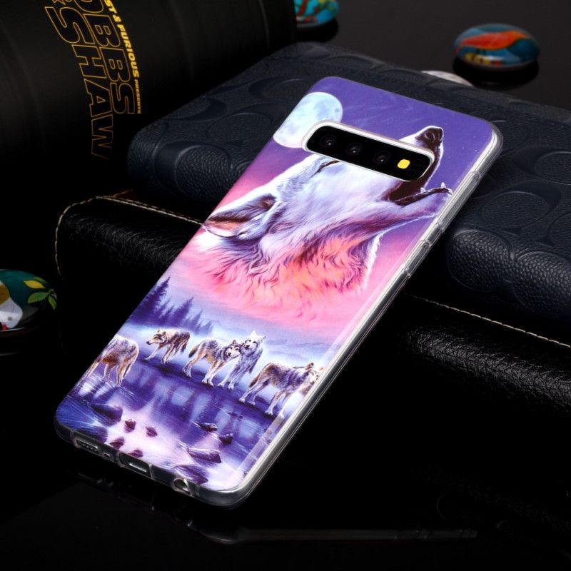 Deksel Til Samsung Galaxy S10 Fluorescerende Wolf Pack