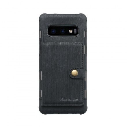 Deksel Til Samsung Galaxy S10 Premium Stoff Kortholder