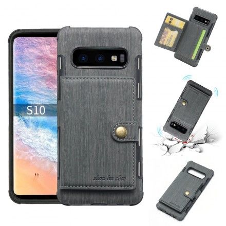 Deksel Til Samsung Galaxy S10 Premium Stoff Kortholder