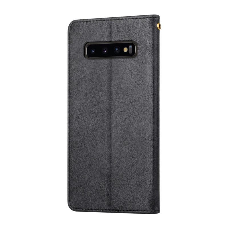 Folio Deksel Til Samsung Galaxy S10 Faux Leather Silhouette