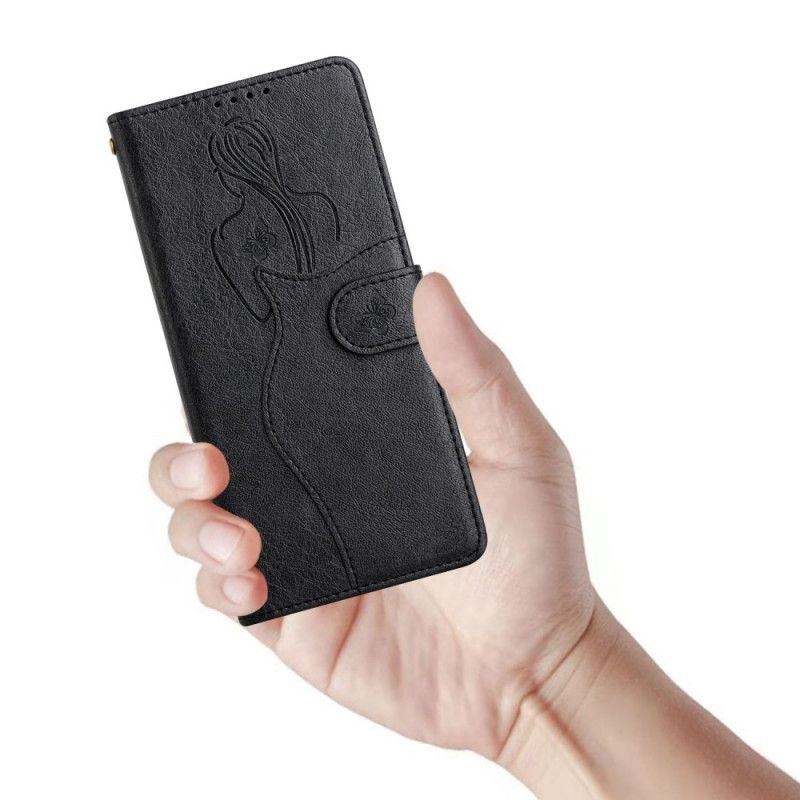 Folio Deksel Til Samsung Galaxy S10 Faux Leather Silhouette