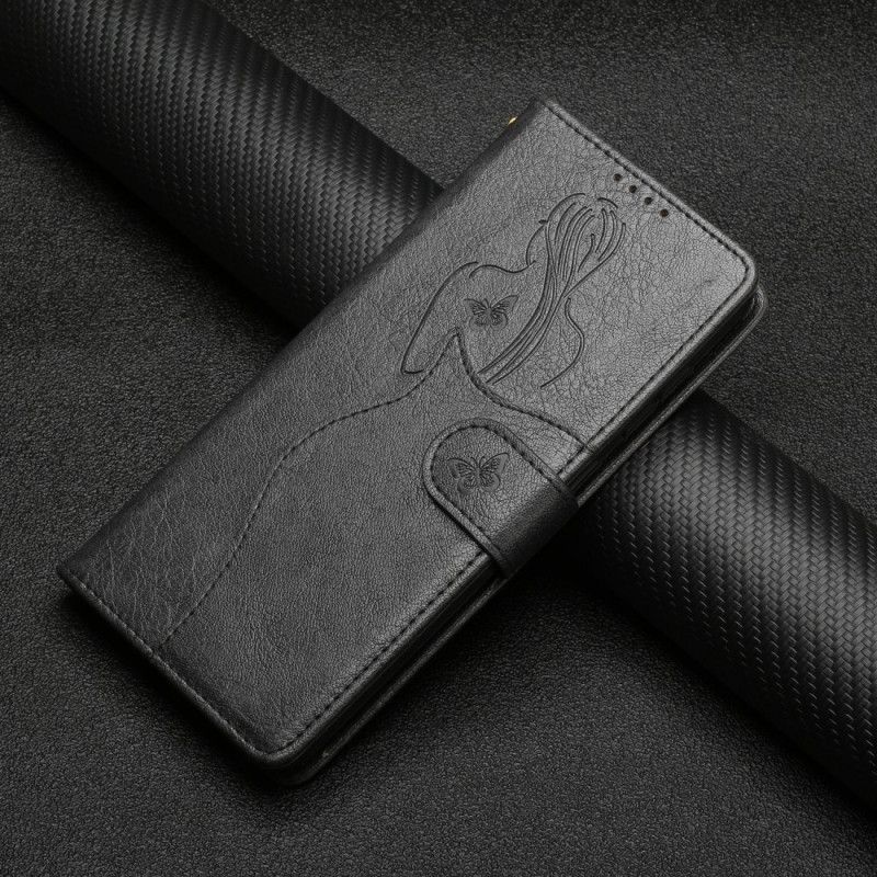 Folio Deksel Til Samsung Galaxy S10 Faux Leather Silhouette