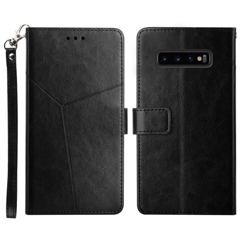 Folio Deksel Til Samsung Galaxy S10 Geo Y Design Leather Style