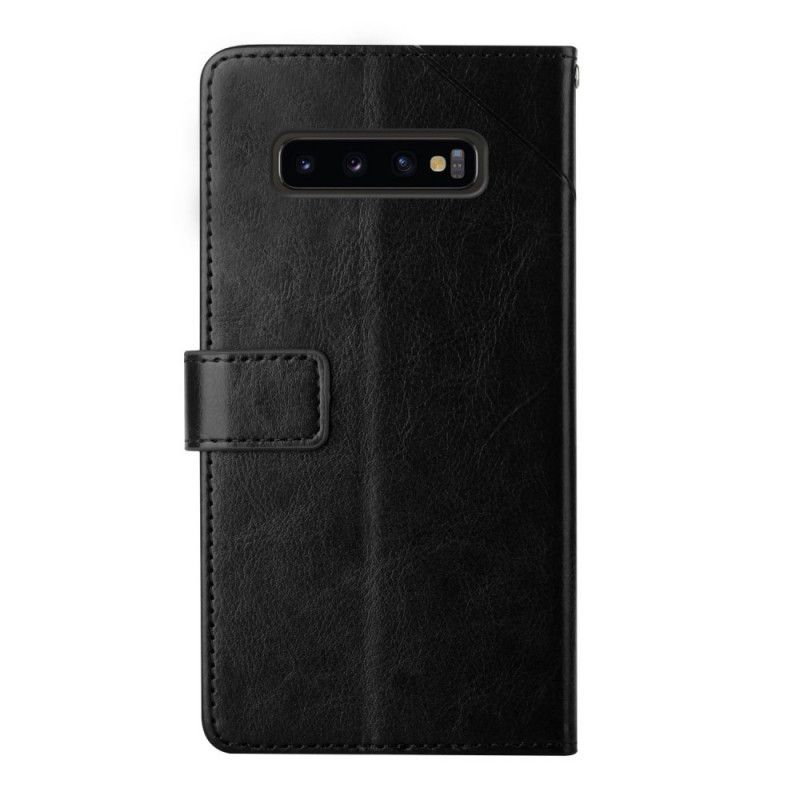 Folio Deksel Til Samsung Galaxy S10 Geo Y Design Leather Style