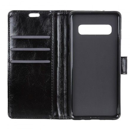 Folio Deksel Til Samsung Galaxy S10 Skinny Leather Effect