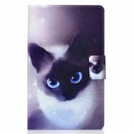 Folio Deksel Til Samsung Galaxy Tab A7 Blue Eyes Cat