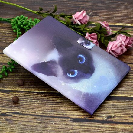 Folio Deksel Til Samsung Galaxy Tab A7 Blue Eyes Cat