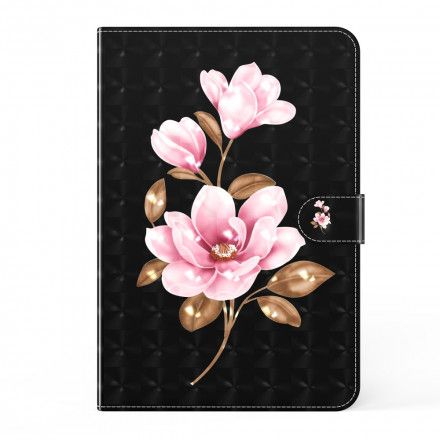 Folio Deksel Til Samsung Galaxy Tab A7 Lysflekk Rosa Blomster