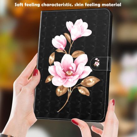 Folio Deksel Til Samsung Galaxy Tab A7 Lysflekk Rosa Blomster