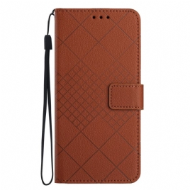 Folio Deksel Realme 12 Plus 5g Litchi Texture Diamond Design