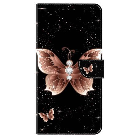 Lærdeksel Folio Deksel Honor X9b / Magic 6 Lite Mobildeksel Pink Diamond Butterfly