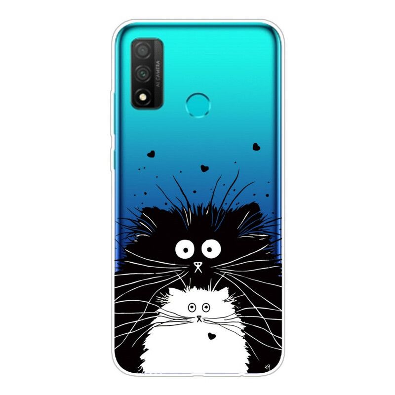 Mobildeksel Til Huawei P Smart 2020 Transparente Overraskede Katter
