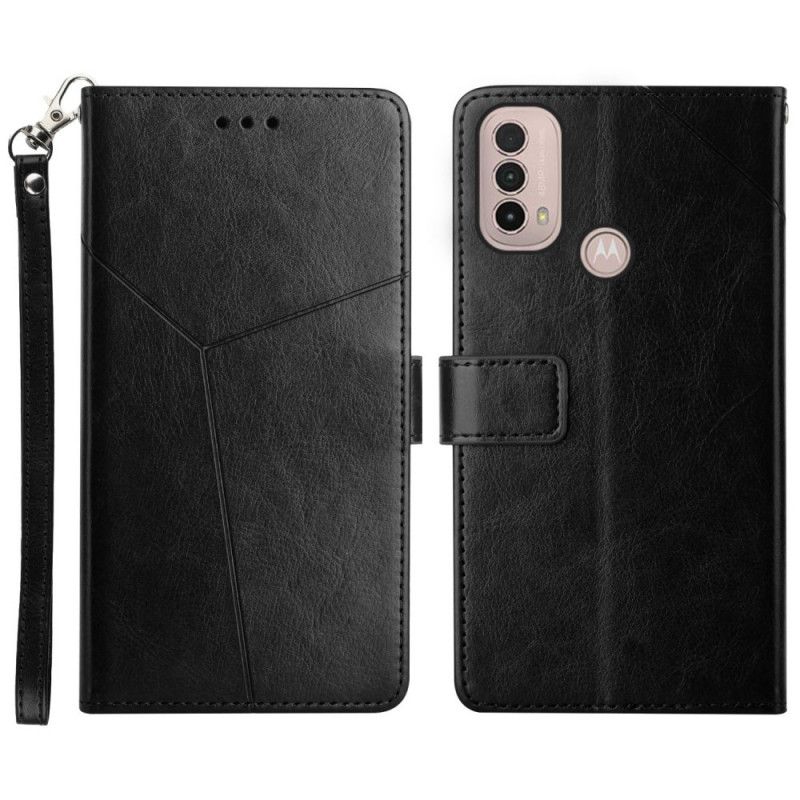 Folio Deksel Til Moto E40 / E30 / E20 Geo Y Design Leather Style