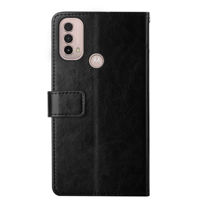 Folio Deksel Til Moto E40 / E30 / E20 Geo Y Design Leather Style