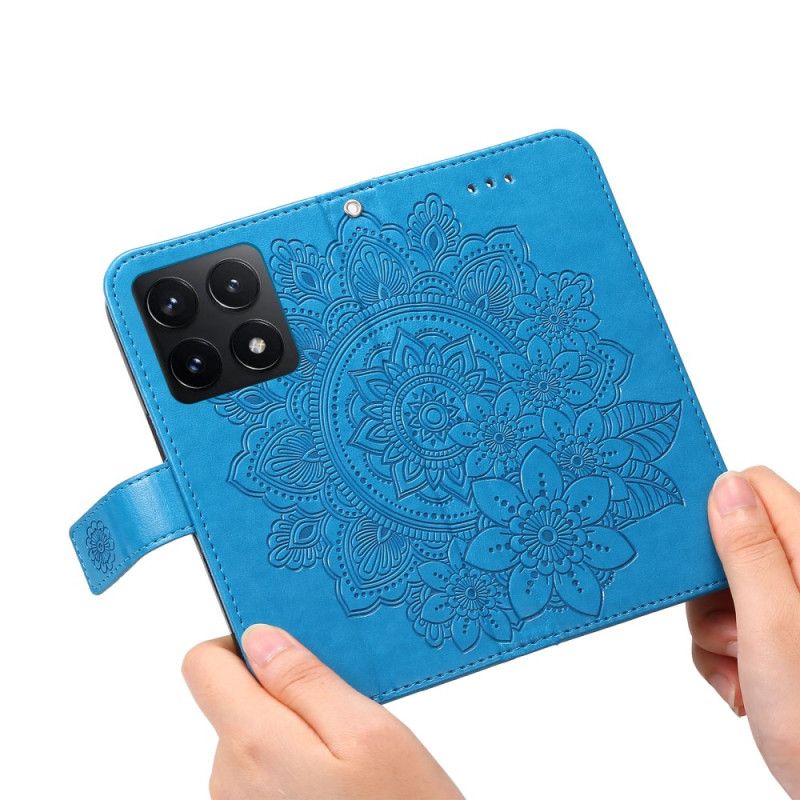 Lærdeksel Folio Deksel Xiaomi 14t Mobildeksel Mandala-avtrykk