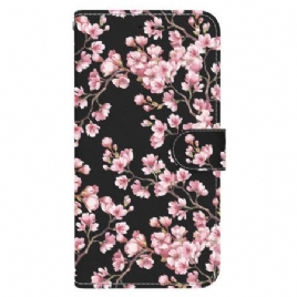 Lærdeksel Folio Deksel Xiaomi 14t Plommeblomster