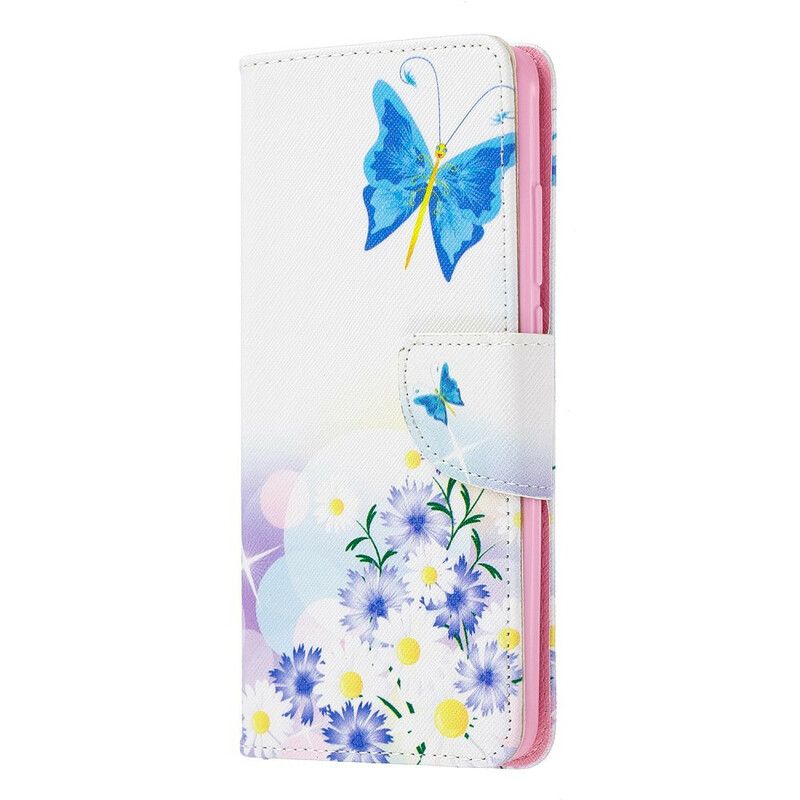 Folio Deksel Til Xiaomi Mi 9T / Mi 9T Pro Malede Sommerfugler Og Blomster