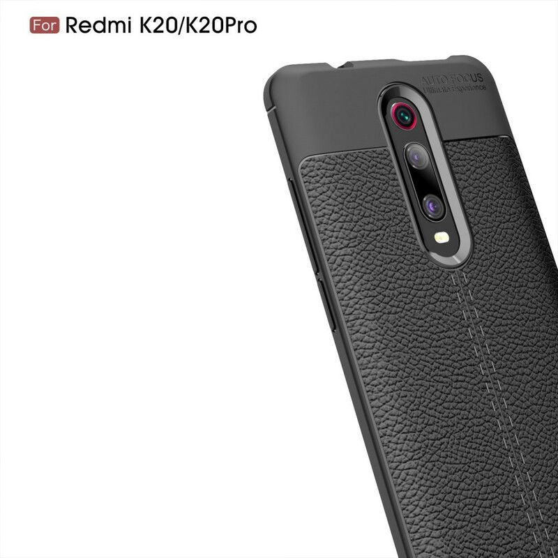 Mobildeksel Til Xiaomi Mi 9T / Mi 9T Pro Dobbellinje Litchi-skinneffekt