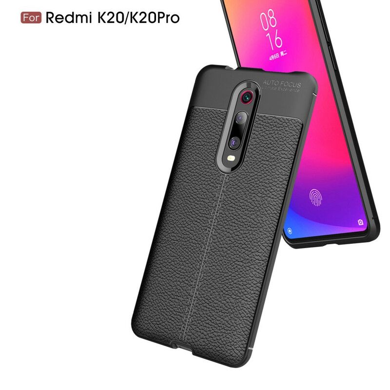 Mobildeksel Til Xiaomi Mi 9T / Mi 9T Pro Dobbellinje Litchi-skinneffekt