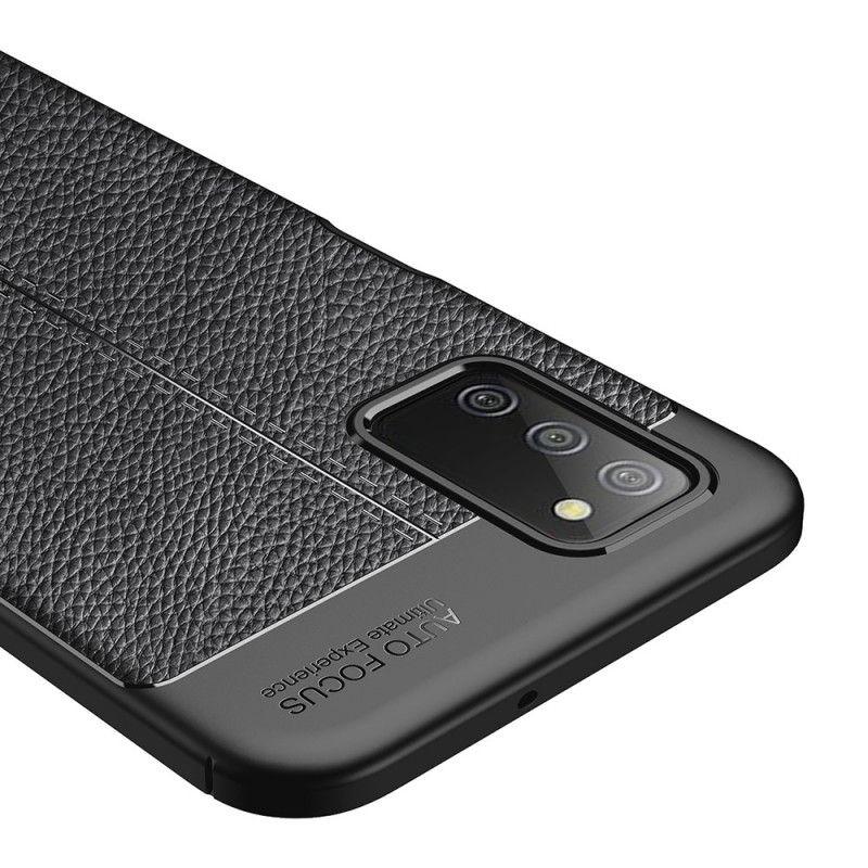 Deksel Til Samsung Galaxy A03s Dobbellinje Litchi-skinneffekt