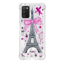 Deksel Til Samsung Galaxy A03s Eiffeltårnet Glitter