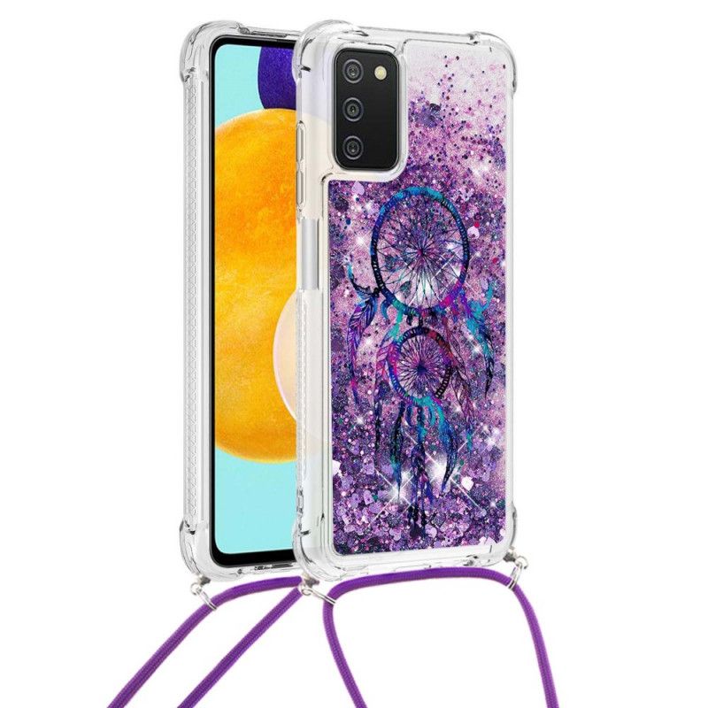 Deksel Til Samsung Galaxy A03s Med Snor Med Paljetter Drawstring Dreamcatcher