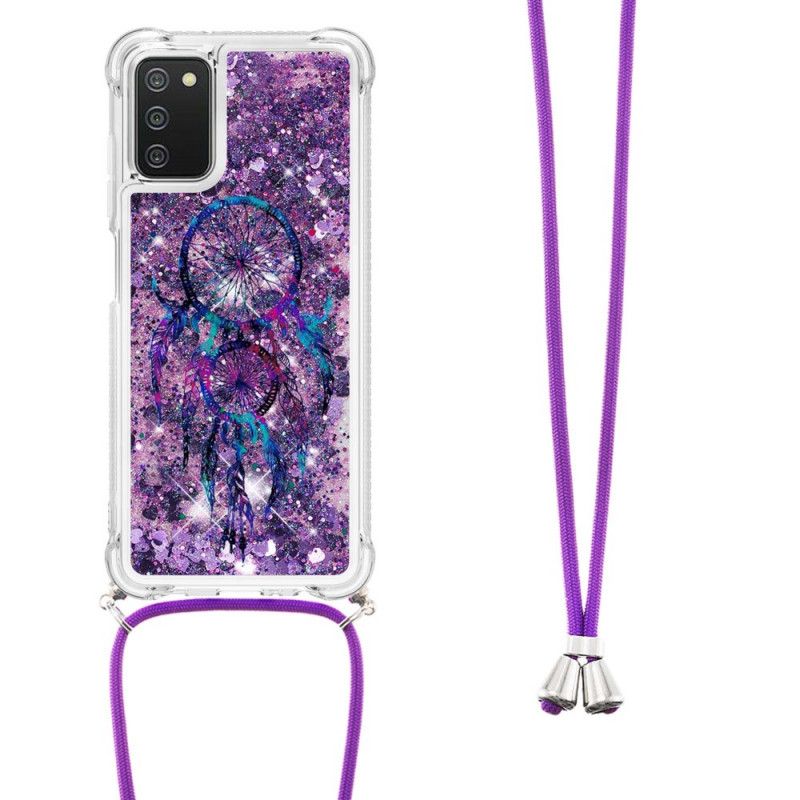 Deksel Til Samsung Galaxy A03s Med Snor Med Paljetter Drawstring Dreamcatcher