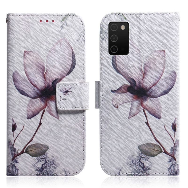 Folio Deksel Til Samsung Galaxy A03s Gammel Roseblomst