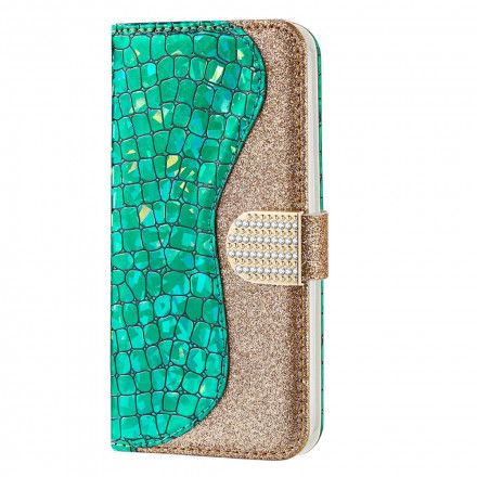 Folio Deksel Til Samsung Galaxy A22 4G Croc-diamanter