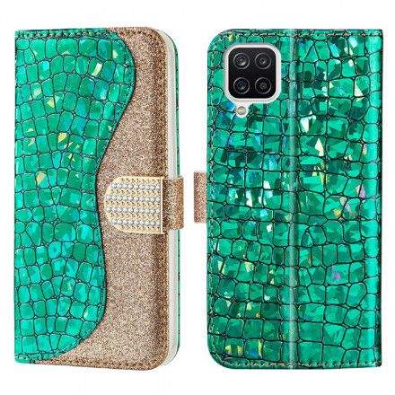 Folio Deksel Til Samsung Galaxy A22 4G Croc-diamanter