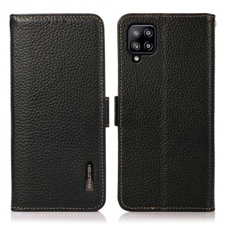 Folio Deksel Til Samsung Galaxy A22 4G Litchi Leather Khazneh Rfid