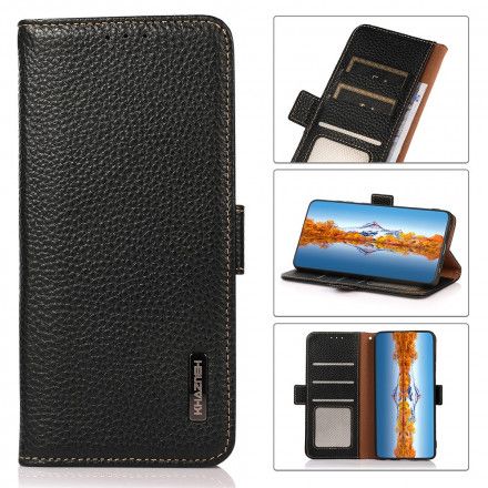 Folio Deksel Til Samsung Galaxy A22 4G Litchi Leather Khazneh Rfid