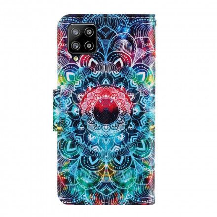 Lærdeksel Til Samsung Galaxy A22 4G Med Kjede Flashy Strappy Mandala