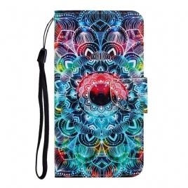 Lærdeksel Til Samsung Galaxy A31 Med Kjede Flashy Strappy Mandala