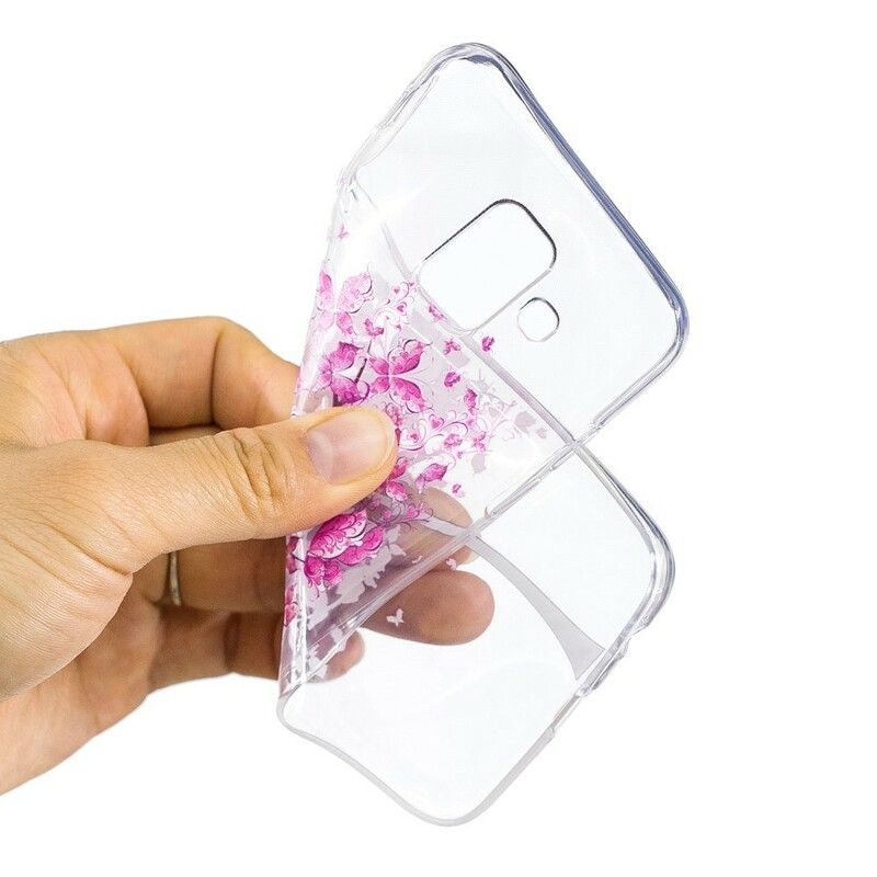 Deksel Til Samsung Galaxy A6 Transparent Sommerfugltre