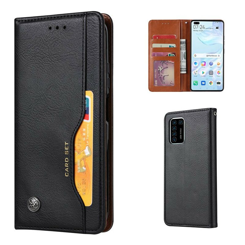 Beskyttelse Deksel Til Huawei P Smart 2021 Folio Deksel Faux Leather Card Holder