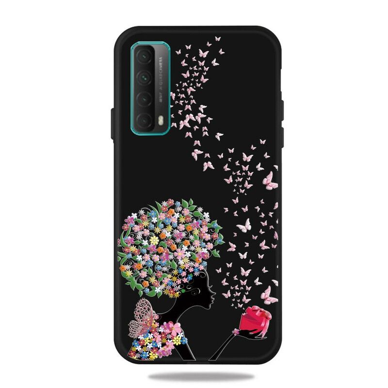 Deksel Til Huawei P Smart 2021 Kvinne Med Blomsterhode