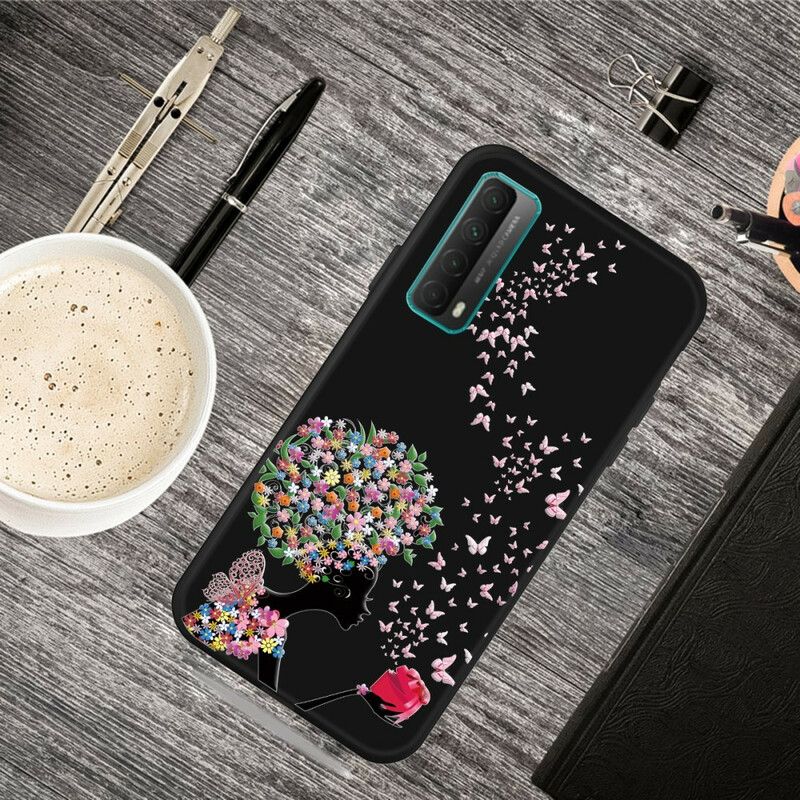 Deksel Til Huawei P Smart 2021 Kvinne Med Blomsterhode