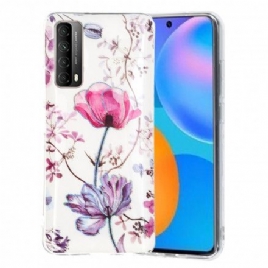 Deksel Til Huawei P Smart 2021 Marmorerte Blomster