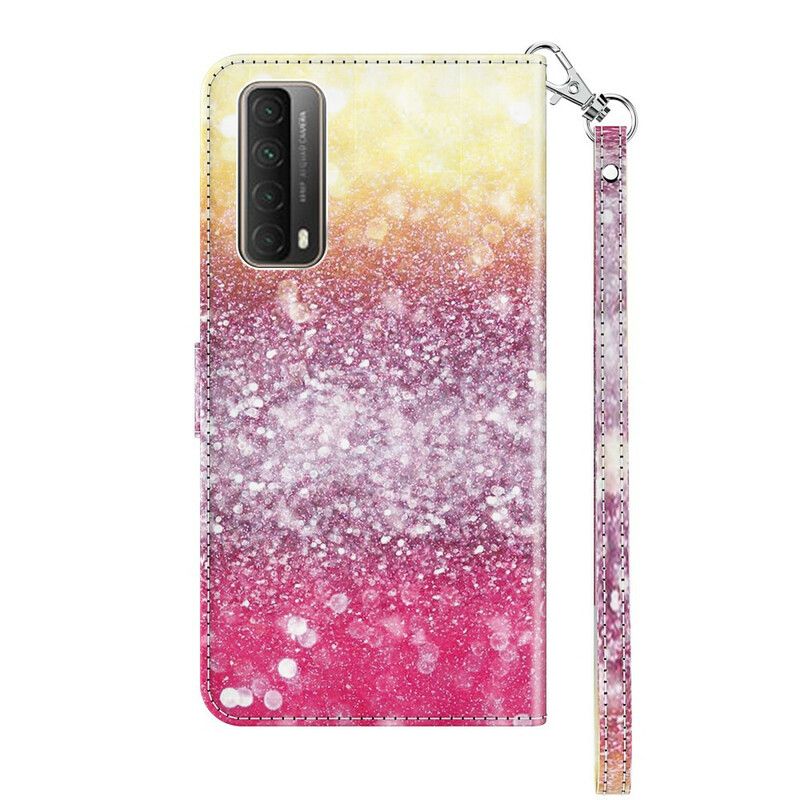 Folio Deksel Til Huawei P Smart 2021 Magenta Glittergradient