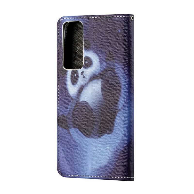 Folio Deksel Til Huawei P Smart 2021 Med Kjede Thong Space Panda