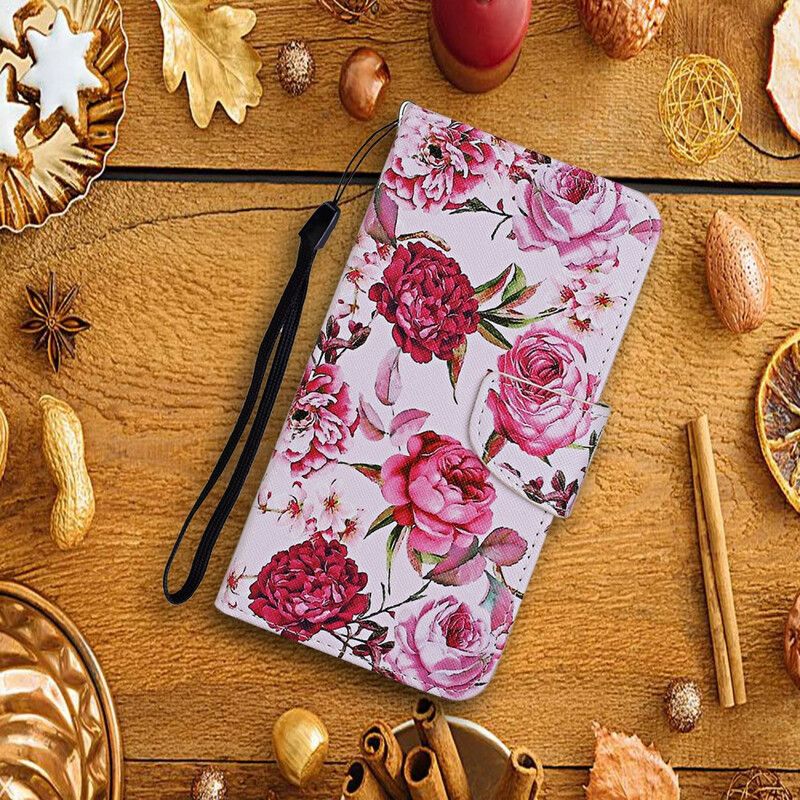 Folio Deksel Til Huawei P Smart 2021 Mestrerike Blomster Med Stropp