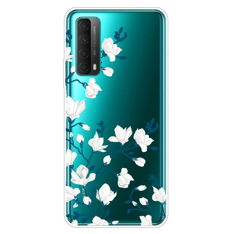 Mobildeksel Til Huawei P Smart 2021 Hvite Blomster