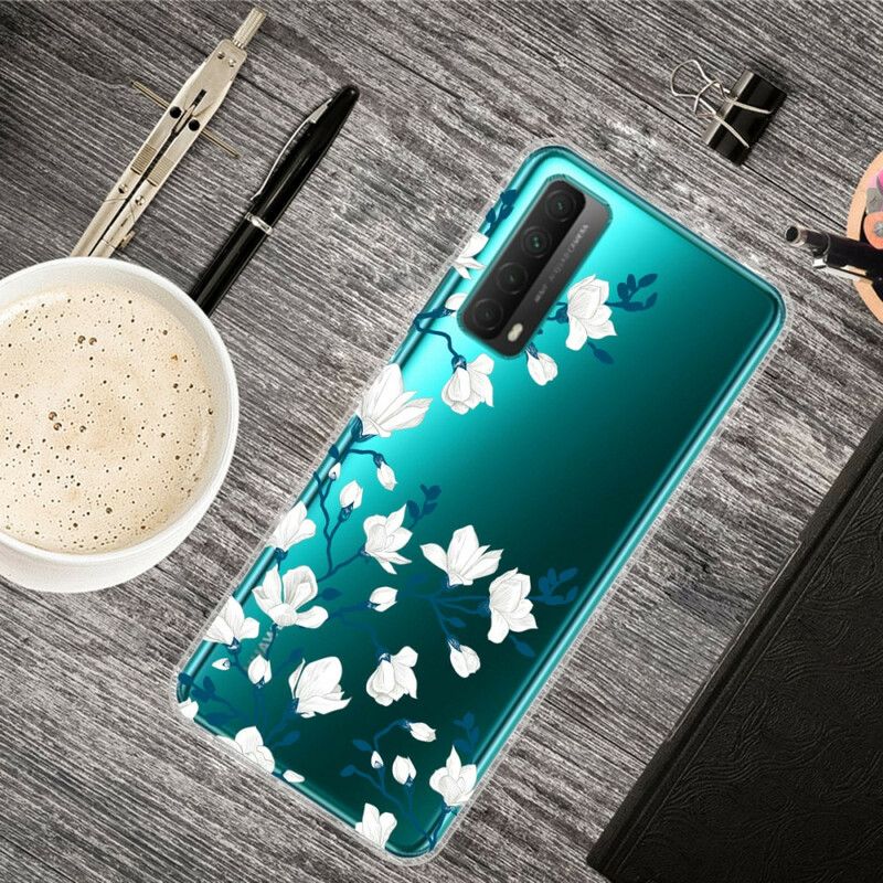 Mobildeksel Til Huawei P Smart 2021 Hvite Blomster