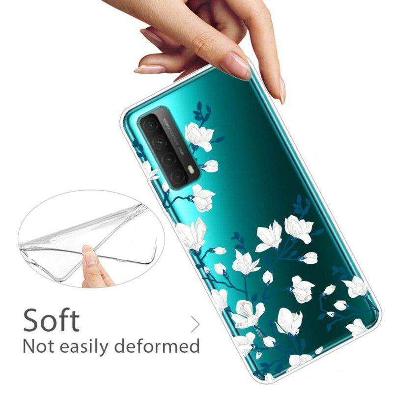 Mobildeksel Til Huawei P Smart 2021 Hvite Blomster