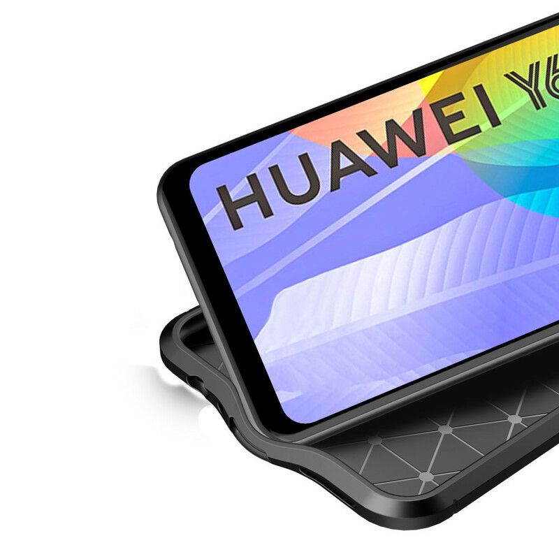 Deksel Til Huawei Y6p Dobbellinje Litchi-skinneffekt