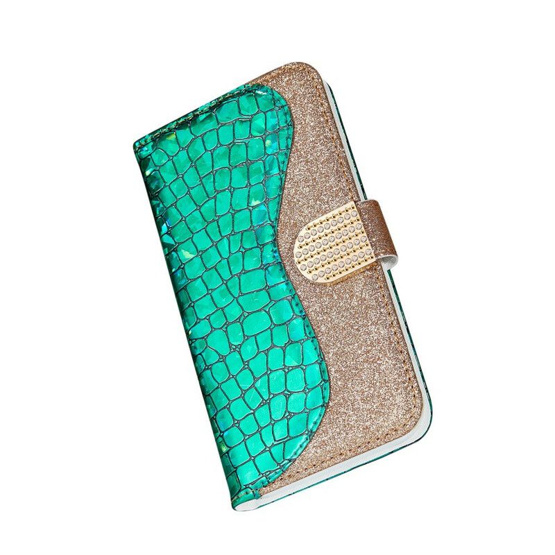 Folio Deksel Til Samsung Galaxy Note 20 Croc-diamanter