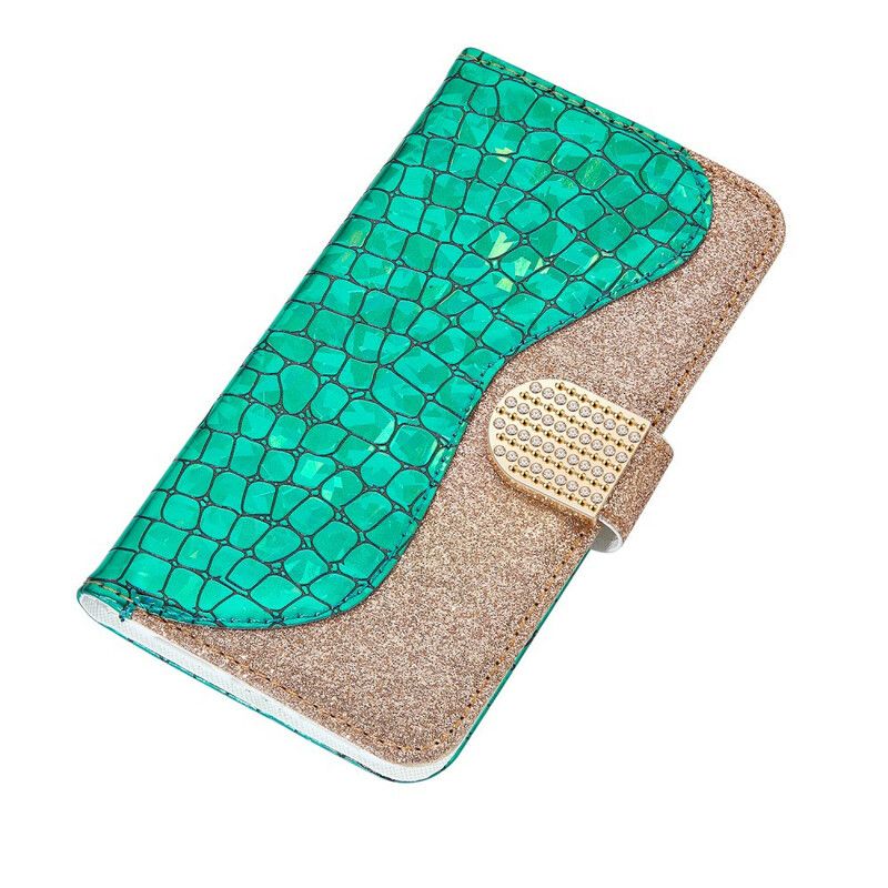 Folio Deksel Til Samsung Galaxy Note 20 Croc-diamanter