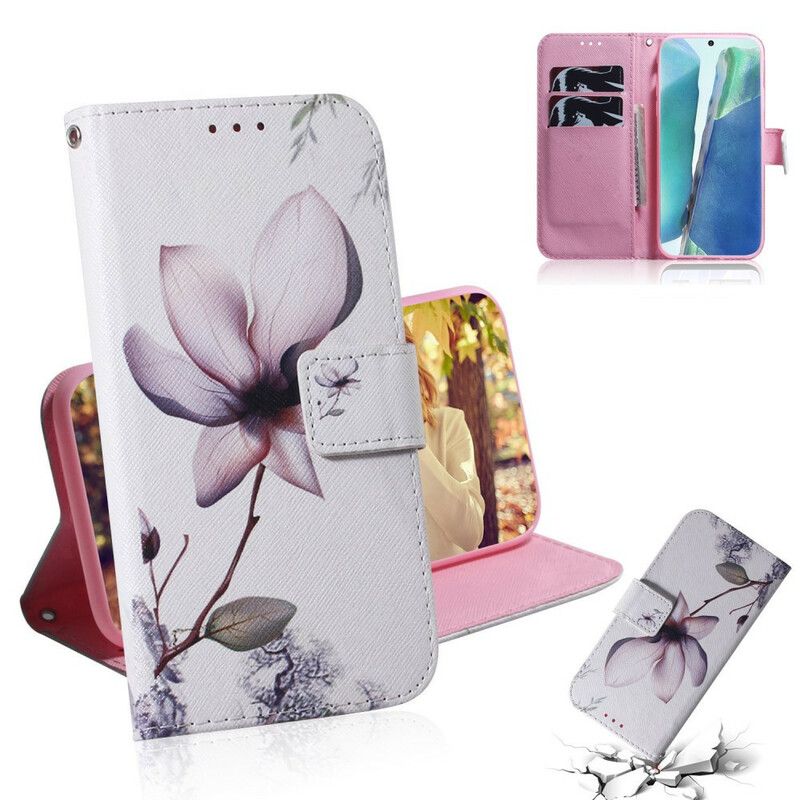 Folio Deksel Til Samsung Galaxy Note 20 Gamle Rosenblomst