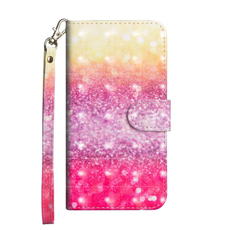 Folio Deksel Til Samsung Galaxy Note 20 Magenta Glittergradient